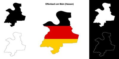 Offenbach am Main, Hessen blank outline map set vector