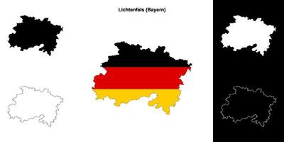 Lichtenfels, Bayern blank outline map set vector