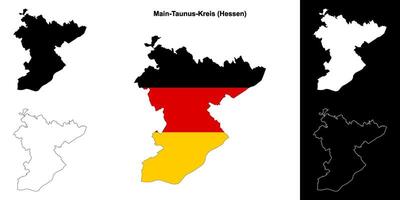 Main-Taunus-Kreis, Hessen blank outline map set vector