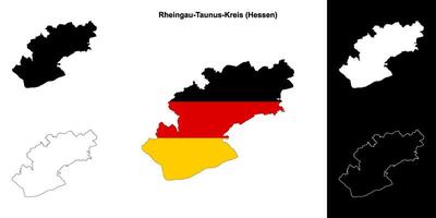 Rheingau-Taunus-Kreis, Hessen blank outline map set vector