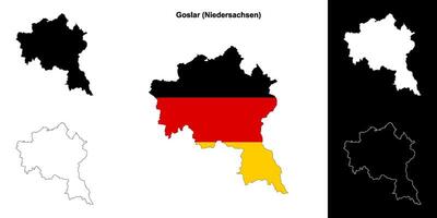 goslar, Niedersachsen blanco contorno mapa conjunto vector
