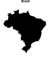 Brazil blank outline map design vector