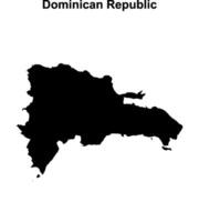 Dominican Republic blank outline map design vector