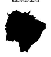 Mato Grosso do Sul state blank outline map vector