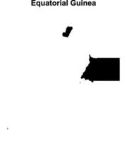 Equatorial Guinea blank outline map design vector