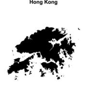 Hong Kong blank outline map design vector