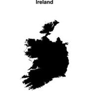 Irlanda blanco contorno mapa diseño vector