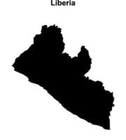Liberia blank outline map design vector