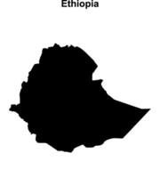 Ethiopia blank outline map design vector