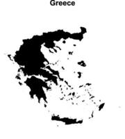 Greece blank outline map design vector