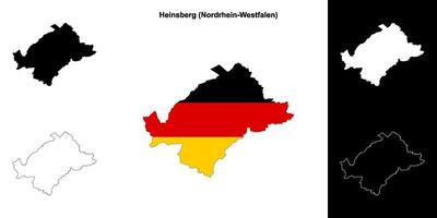 Heinsberg, Nordrhein-Westfalen blank outline map set vector
