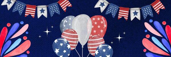Illustrative 4th of July for Twitter Header template