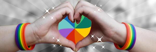 Pride Love Heart Hand Sign for Twitter Header template