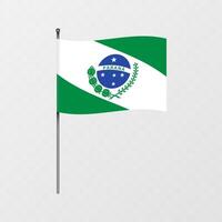 Parana flag on flagpole. illustration. vector