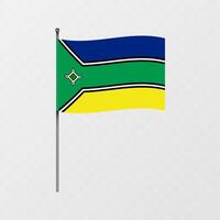 Amapa flag on flagpole. illustration. vector