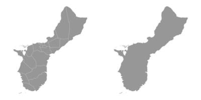 Guam map with administrative divisions. illustration. vector