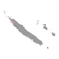 Koumac commune map, administrative division of New Caledonia. illustration. vector