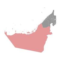 Emirate of Abu Dhabi map, administrative division of United Arab Emirates. illustration. vector