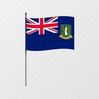 British Virgin Islands national flag on flagpole. illustration. vector