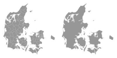 Denmark map with administrative divisions. illustration. vector