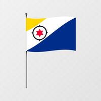 bonaire nacional bandera en asta de bandera. ilustración. vector