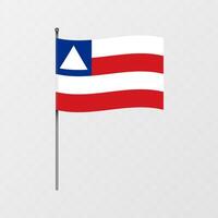 Bahia flag on flagpole. illustration. vector