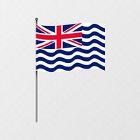 British Indian Ocean Territory national flag on flagpole. illustration. vector