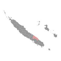 Thio commune map, administrative division of New Caledonia. illustration. vector