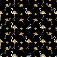 Art Deco Flamingo Seamless Pattern Design vector