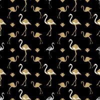 Art Deco Flamingo Seamless Pattern Design vector