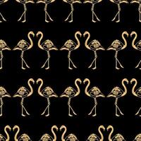 Gold Flamingo Pattern Background vector