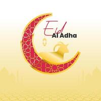 eid Alabama adha Mubarak saludo con cabra y Luna ilustración vector