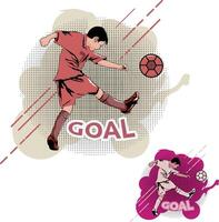 soccer player shooting a ball. sport design concept vector