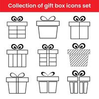 Collection of gift box icons set vector