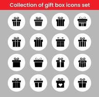 Collection of gift box icons set vector