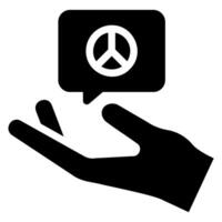 peace glyph icon vector