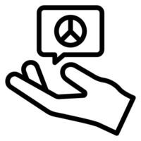 peace line icon vector