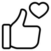 thumb up line icon vector