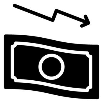 decrease glyph icon vector