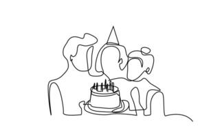 people celebration cake birthday friends happy moments together lifestyle line art vector