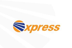 express lettering cargo shipping logistics business security logo line art vector