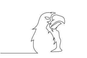 eagle hawk bird animal aggressive profile line art vector