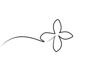 clover flower plant luck decor simple line art design vector