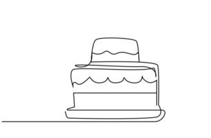 birthday wedding cake celebration object line art vector