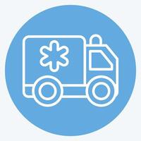 Icon Ambulance. related to Emergency symbol. blue eyes style. simple design illustration vector