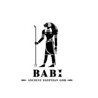 Silhouette of the Iconic ancient Egyptian god babi, Middle Eastern god Logo for Modern Use vector