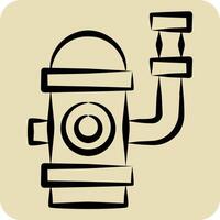 Icon Fire Hydrant. related to Emergency symbol. hand drawn style. simple design illustration vector