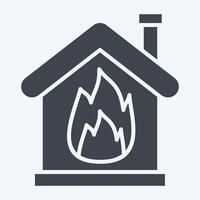 Icon Fire. related to Emergency symbol. glyph style. simple design illustration vector