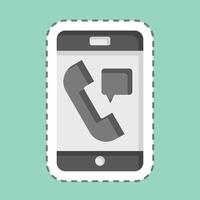 Sticker line cut Emergency Call. related to Emergency symbol. simple design illustration vector