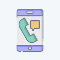 Icon Emergency Call. related to Emergency symbol. doodle style. simple design illustration vector